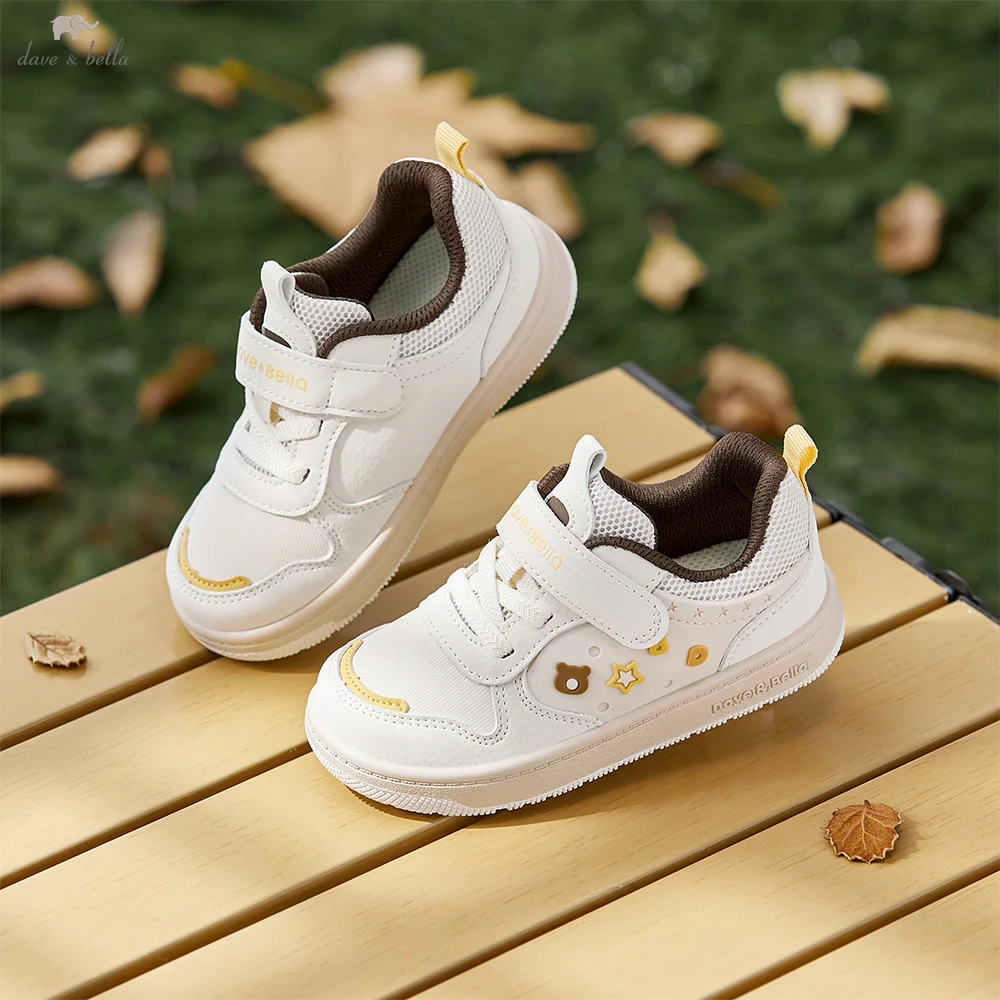 Dave Bella Children's Board Shoes Autumn New Girls' Comfortable Antibacterial White Shoes Boys' Sneakers Outdoor DB3253089