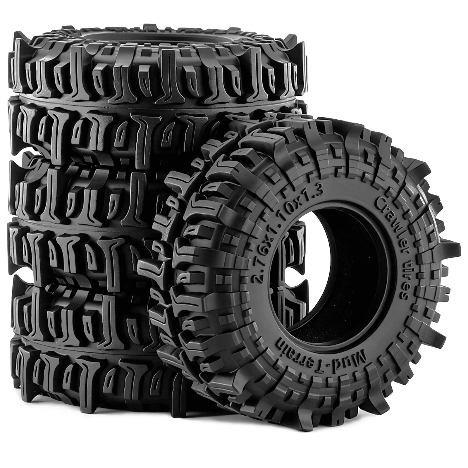 4pcs 1.3 inch 70*28mm Rubber Crawler Tire Tyre for 1/24 1/18 Axial SCX24 AX24 FMS FCX24 TRX4M Ascent-18 RC Crawler Upgrade Parts view 3