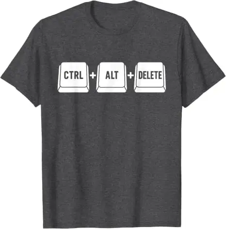 Lustiges IT-Programmierer-Geek-Tastatur-Humor-T-Shirt mit Ctrl-Alt-Delete-Motiv, Y2K-Stil, für Computerprogrammierer, IT-Techniker, Coding-Grafik-T-Shirt – Detail 14
