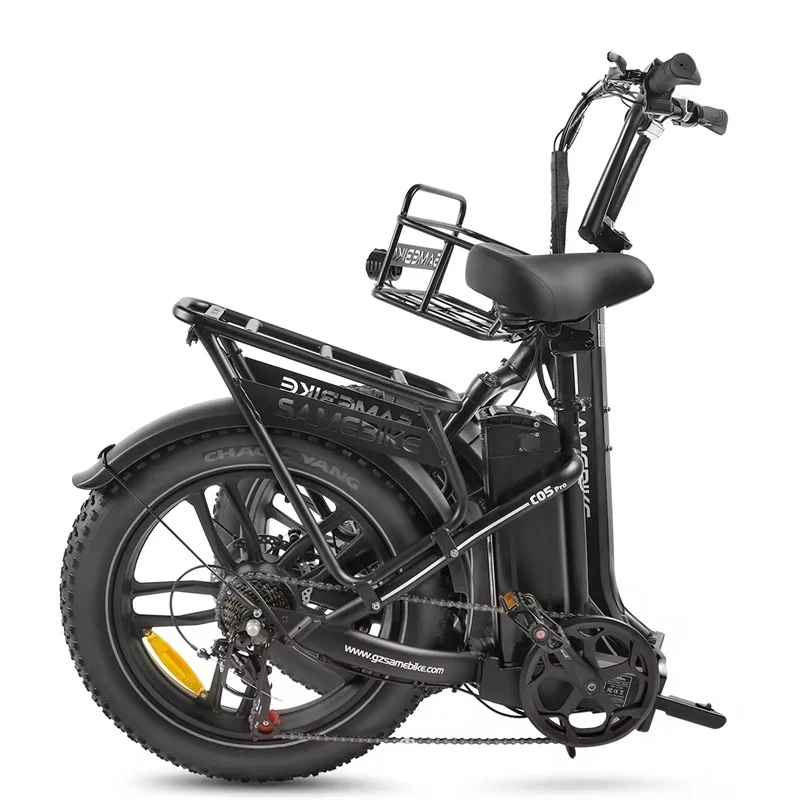 EU Stock 20 Inch Folding Electric Bicycle For Two Adults 500W 36V Fat Tire Electric Bike With Basket 7 Gears Removable Battery