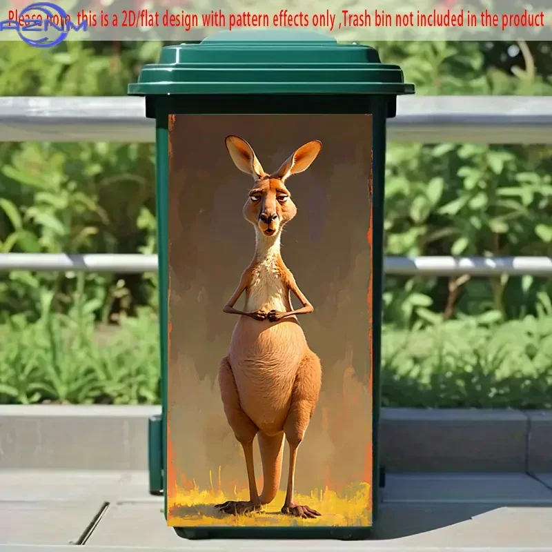 Home Trash Can Decorative Decal Stylish Pattern 2D Print Waste Bin Sticker
