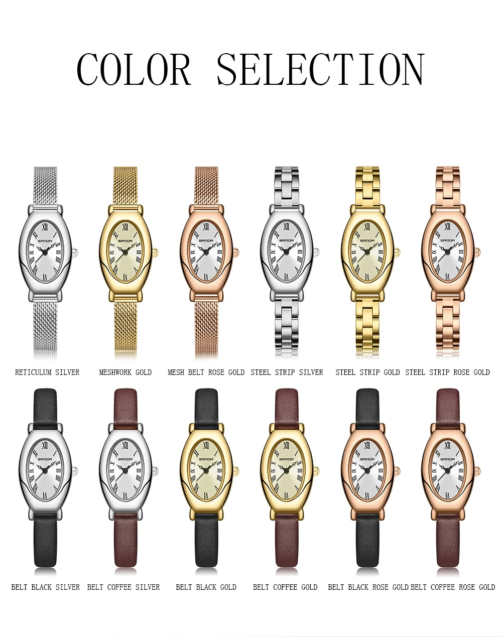 SANDA ใหม่ 1123 แฟชั่นผู้หญิงนาฬิกาควอตซ์เรียบง่ายขนาดกะทัดรัด Cersatile กันน้ําโรมัน Niche นาฬิกาผู้หญิง