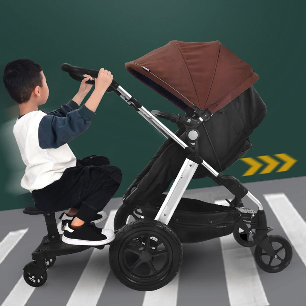 2-In-1 Kinderen Buggy Board Wielen Kinderwagen Universele Kinderwagen Opstap Board Anti-Slip Adopter Connector Onderdeel Belasting Tot 25Kg