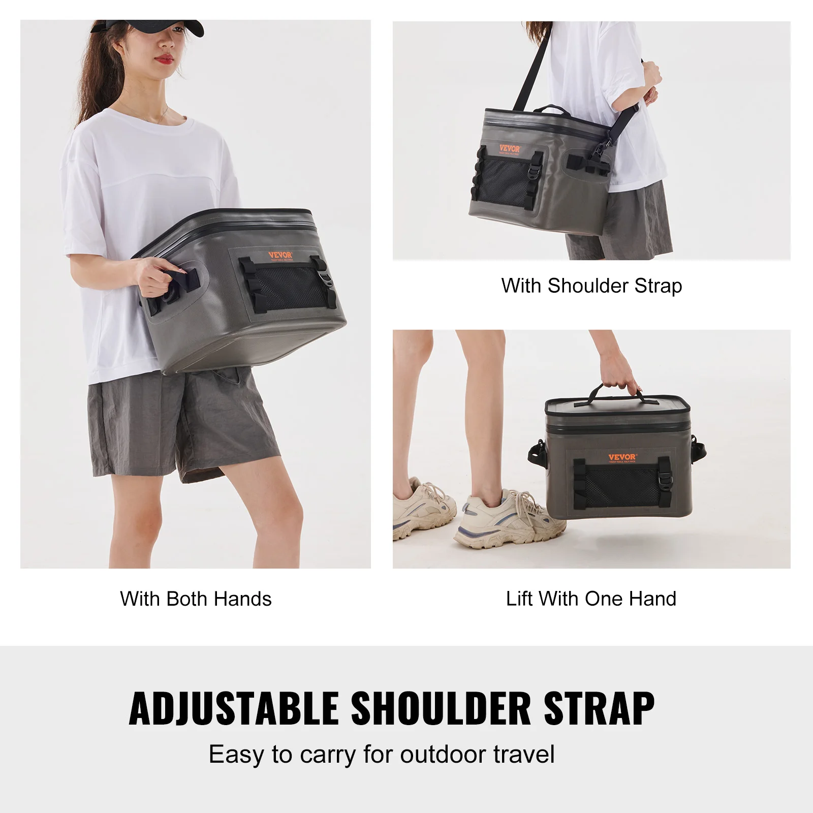 حقيبة VEVOR-حقيبة تبريد ناعمة مع جانب ناعم ، حقيبة معزولة بسحاب ، مقاومة للماء ، مانعة للتسرب ، 24 عبوة