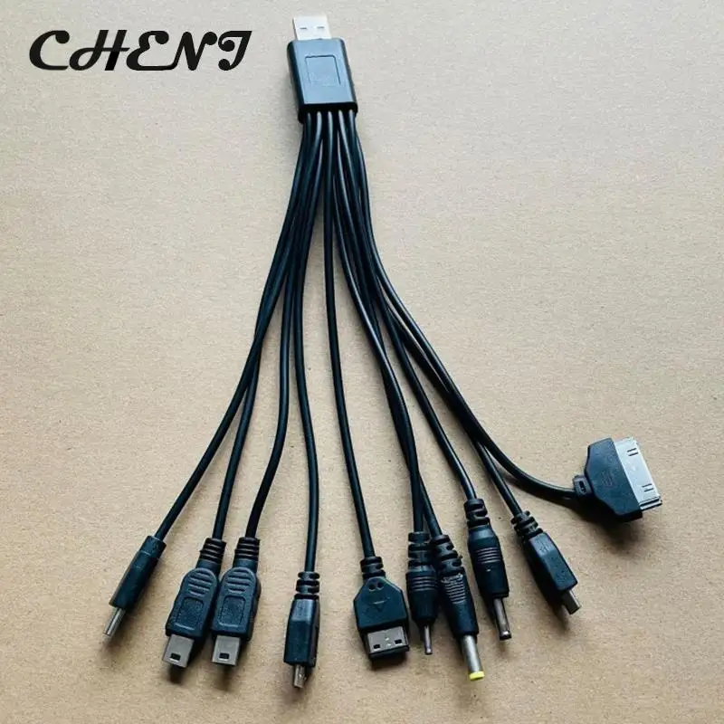 Multi Pin Cable Charger USB Adapter Cable Data Wire Cord 10 in 1 Multifunction USB Data Transfer Cable Universal