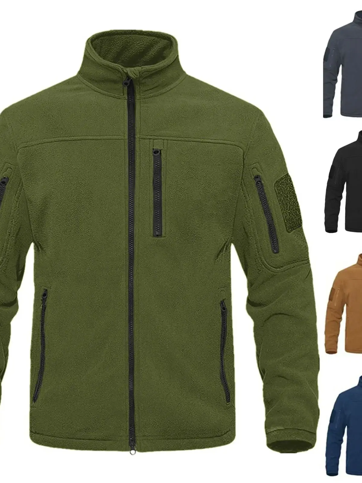 

Outdoor Sports Tactical Fce Jaet Men's Stand Fit Long Sve Windproof Zipper Closure Color Casual Outerwear