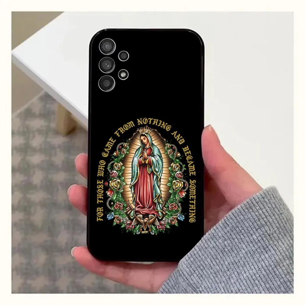 Virgen St.Mary Celestial Mother Phone Case For Samsung Galaxy A13,A21s,A22,A31,A32,A52,A53,A71,A80,A91 Soft Black Cover