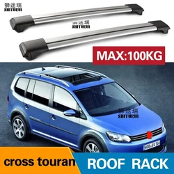 SHITURUI 2Pcs Roof Bars for VOLKSWAGEN Cross TOURAN (1T3) 2008+ Aluminum Alloy Side Bars Cross Rails Roof Rack Luggage