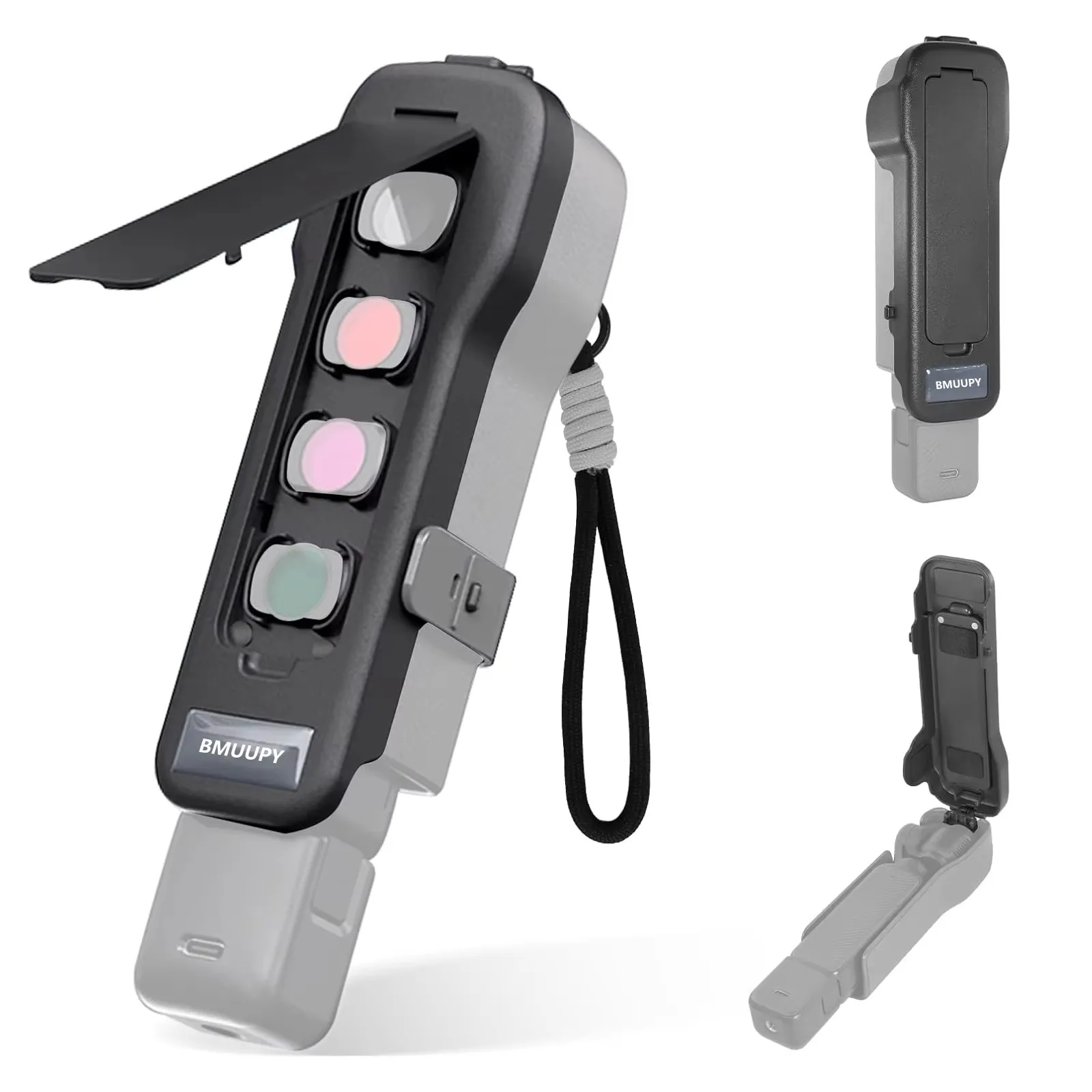 Schutzhülle für DJI Osmo Pocket 3, Flip Lens Gimbal-Schutzhülle mit 4 Filter-Aufbewahrungsfächern, stoßfester, sturzsicherer Kameraschutz, kompatibel mit DJI Pocket 3 Zubehör