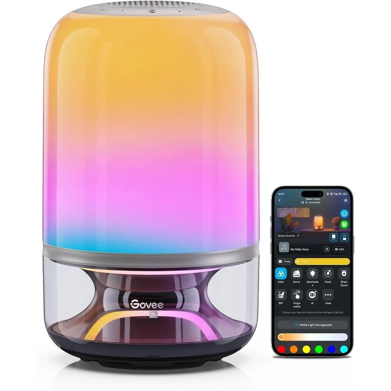 مصباح طاولة 2 Pro x Sound من JBL، مصباح طاولة لاسلكي ذكي مع مكبر صوت، مزامنة ضوء الموسيقى، 16 وضعًا للموسيقى وأكثر من 100 وضعًا للمشهد #1
