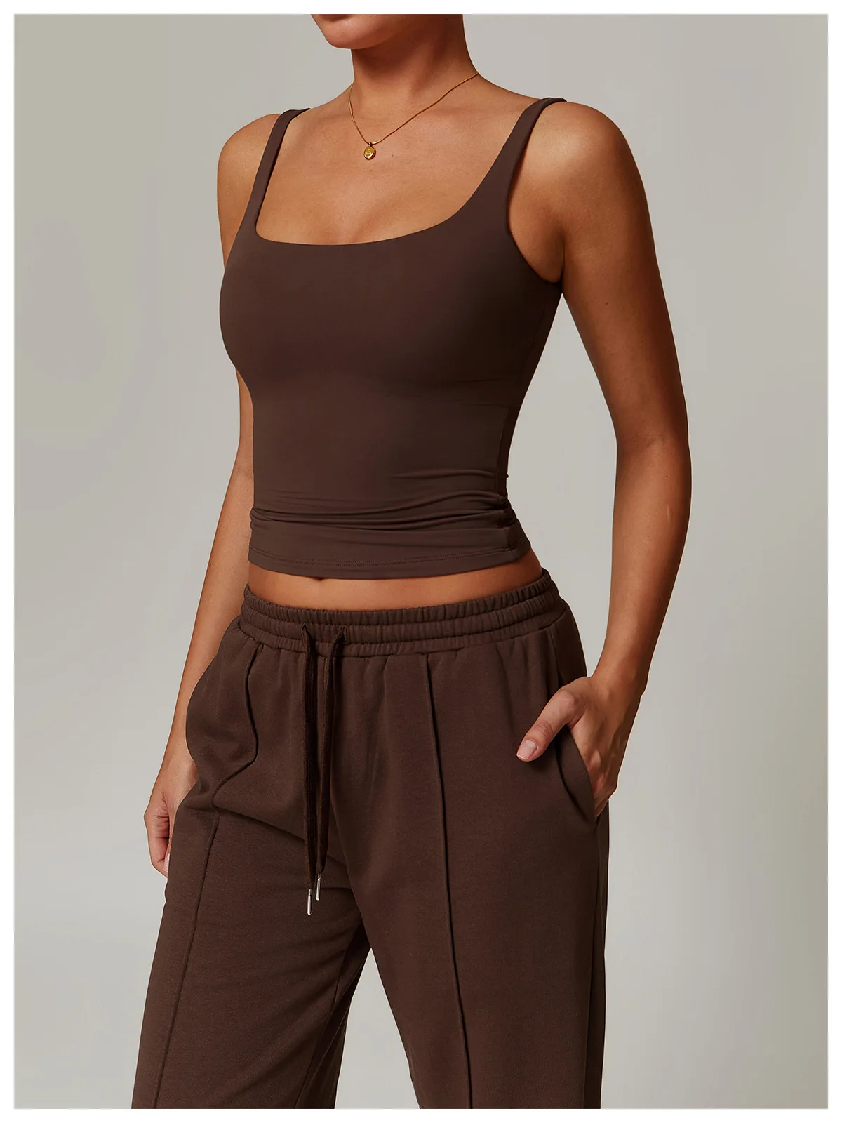 Hearuisavy Summer Women's Sports Bra Square Neck Tight Yoga Tank Top Gym Running Breathable Casual Vest Comfort Fit Workout Top