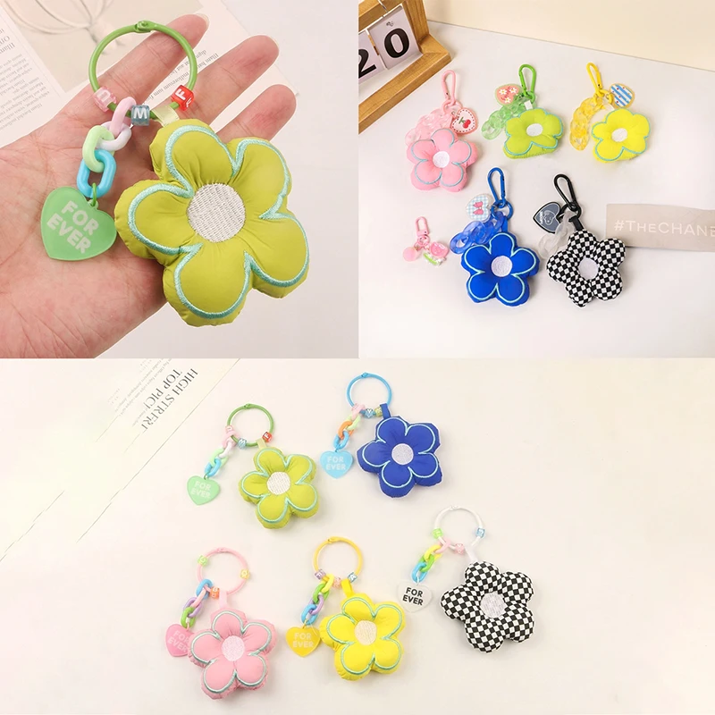 

Sakura Fabric Flower Keychain Cute Jewelry Lanyard Car Bag Key Ring Pendant Hanging Accessories Kid Gift
