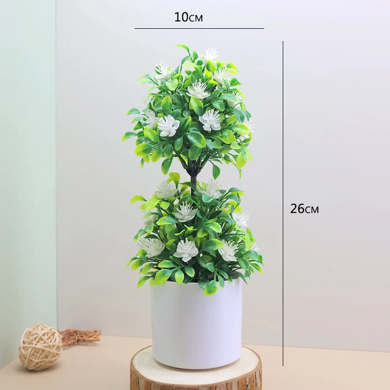 نبات زهرة صناعية مع أصيص نباتات خضراء محاكاة لتزيين طاولة حفل الزفاف والمنزل #4