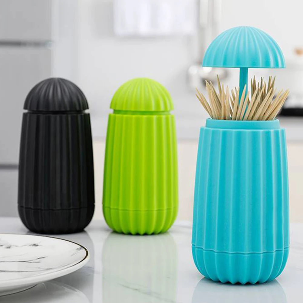 Plastic Cactus Toothpick Box Press-type Large Capacity Toothpick Holder Cotton Swab Storage Box Decorative For Home Living Room