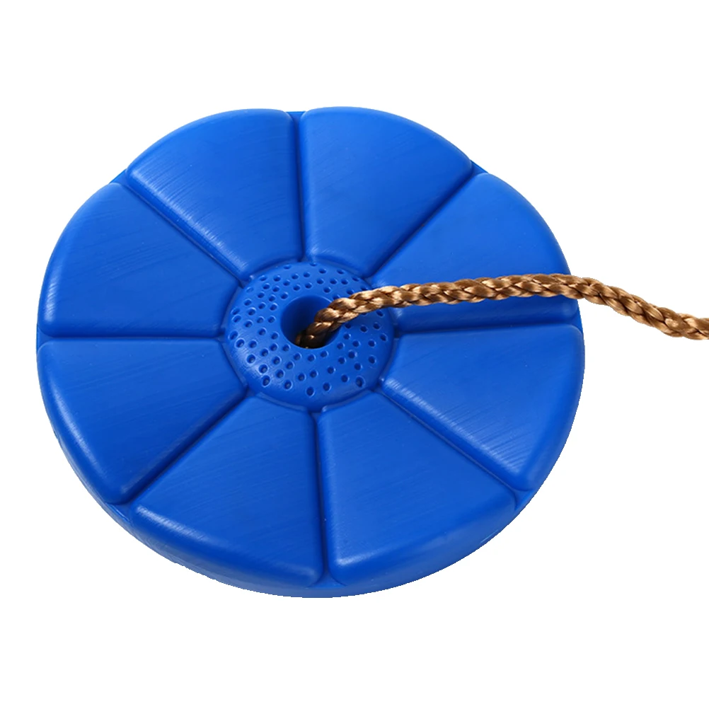 Disco de plástico ao ar livre árvore corda balanço anel de metal 60kg azul trançado náilon diversão quintal jogar octógono disco balanço
