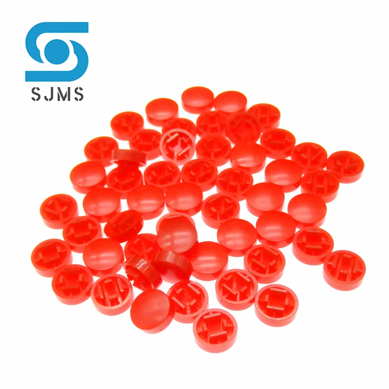 50PCS A25 Round Plastic Push Button Switch Cap 10MM Size 4.8*9.8mm For B3F-4055 12*12*7.3 Tact Tactile Button Switches Caps Hat