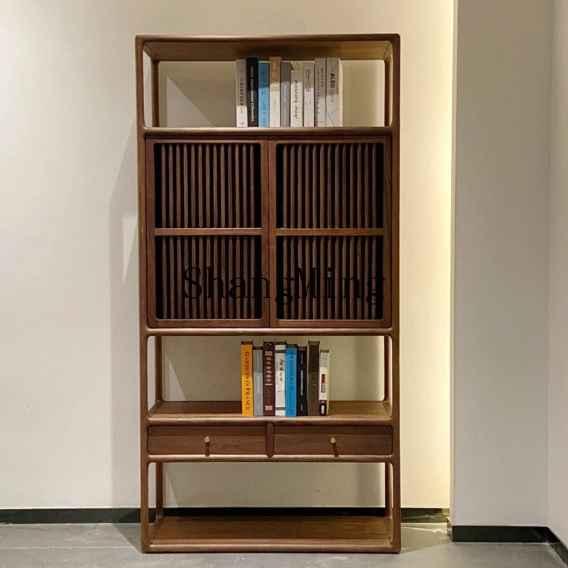 SM household new Chinese Bogu shelf, Zen tea cabinet bookshelf wine cabinet solid wood furniture