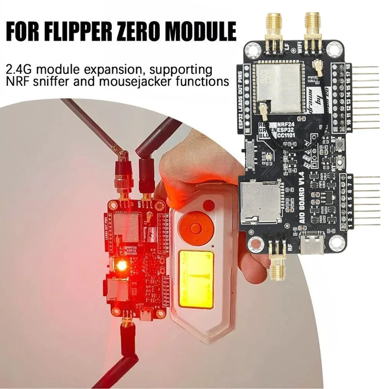 Para flipper zero multiboard 2.4g módulo de expansão wifi nrf24 + esp32 expansão alto ganho módulo cc1101