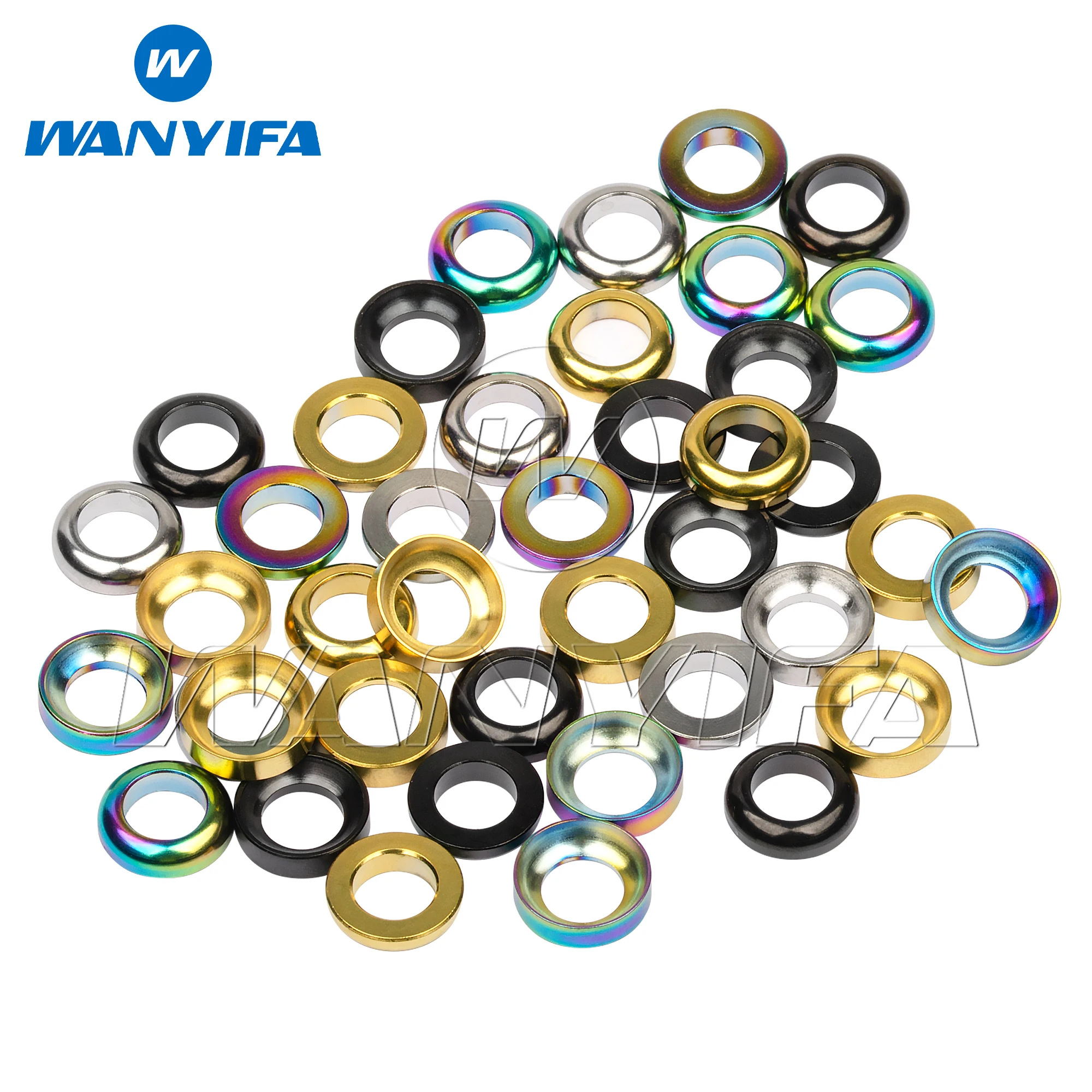 Wanyifa チタンワッシャー M6 凹凸ワッシャー スペーサーガスケット マウンテン BMX 自転車ディスクブレーキキャリパーグループボルトネジ用