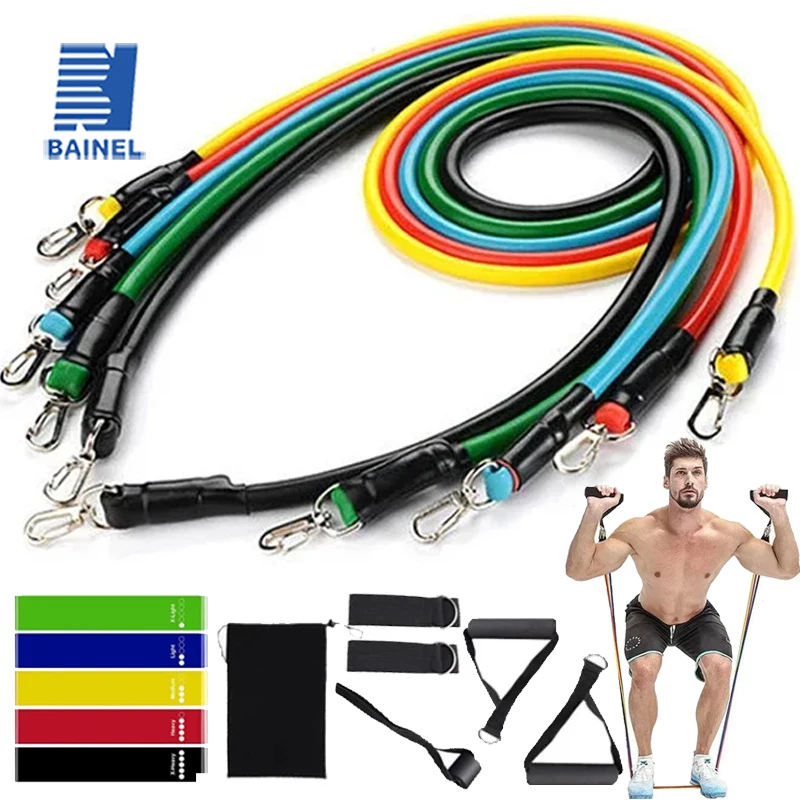 

16-Piece Set Resistance BandsTensioner Pull Rope Fitness Multi-function Tensioner Suit Muscle Training Belt Elastic Sleeve Bands