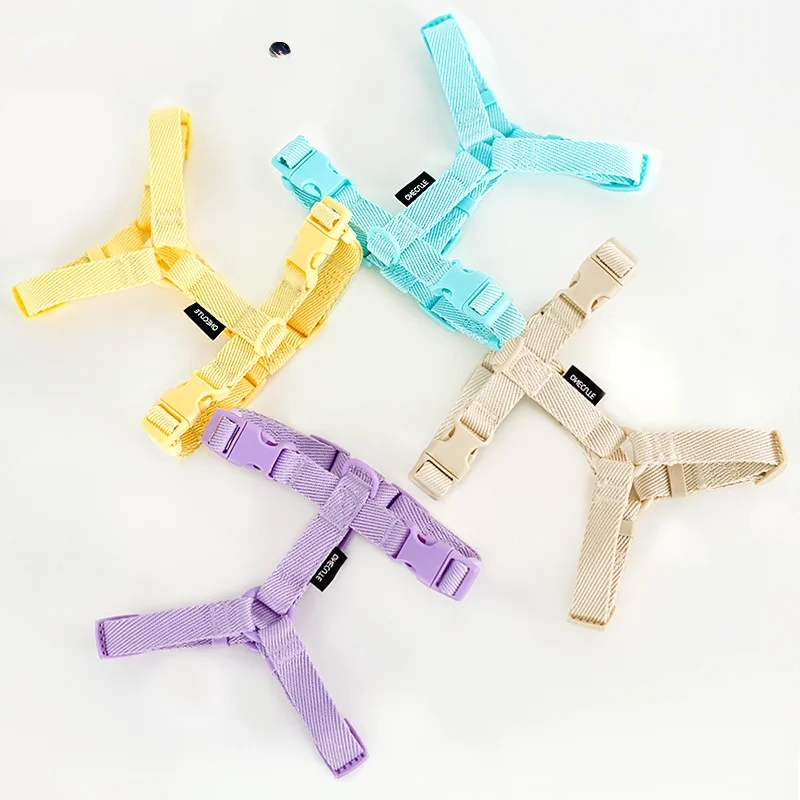 

Adjustable Dog Harness Collar Leash Set Macarone Color, Reflective Small Dog Accessories for Puppy & Cat Supplies, Pet Walking