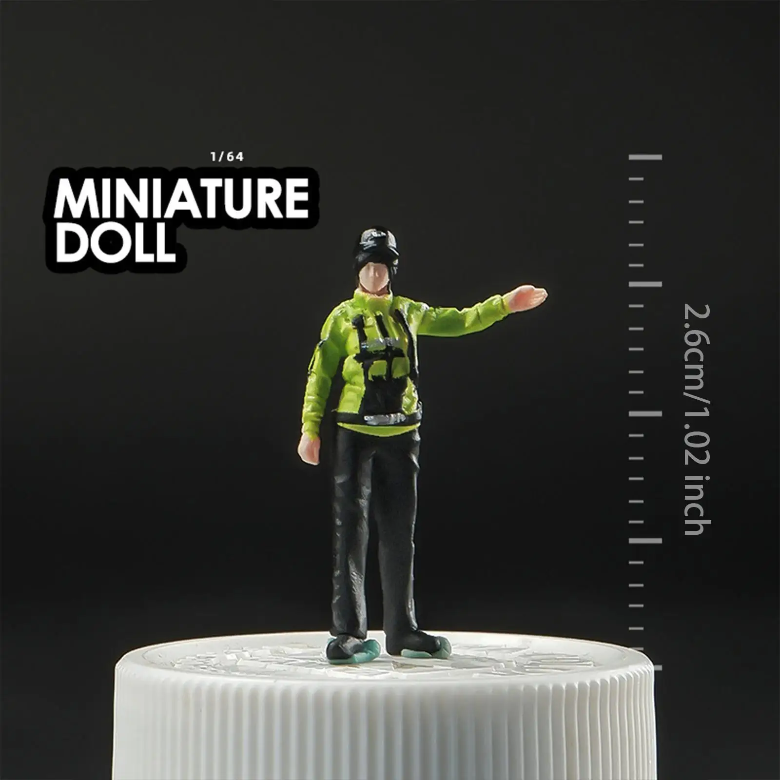 1:64 Schaal Politie Figuren Fairy Garden Layout Decoratie Landschap Decor Film Rekwisieten Realistische Hars Beeldjes Miniatuur Scènes