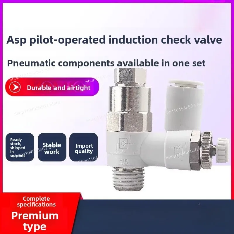 2-in-1 Pilot Check Valve & Speed Controller – ASP330/430/530/630F-01-02-08 Series for Pneumatic Cylinder Control