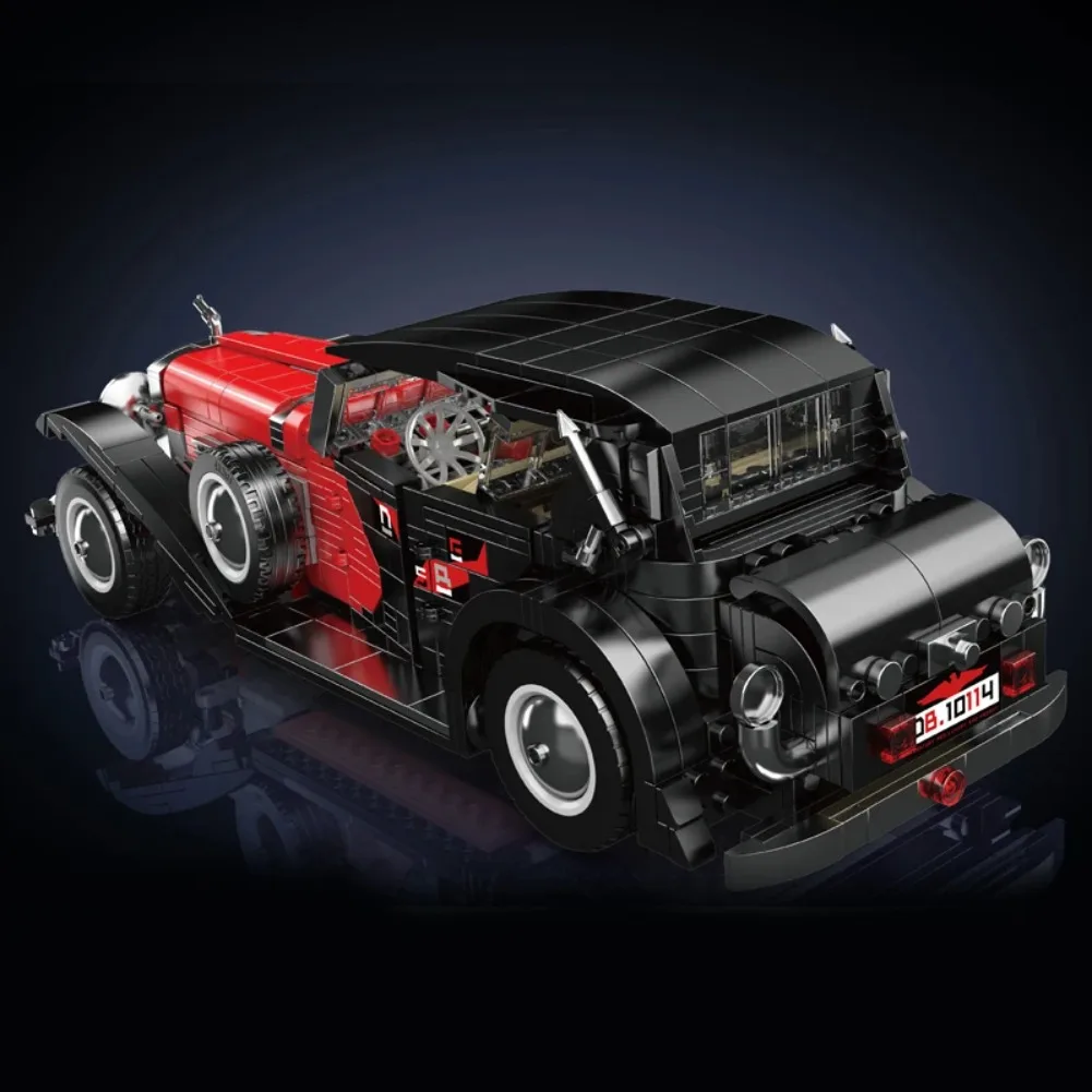 1308 stks Mold King 10114 Technische Auto Speelgoed De Rode Vintage Auto Bouwsteen Montage Oldtime Auto Baksteen Set Kid Kerstcadeau