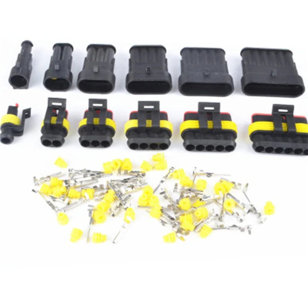 

5SET 1Pin/2Pin/3Pin/4Pin/5Pin/6Pin Seal Waterproof Electrical Automotive Wire Connector Plug Terminals for Car