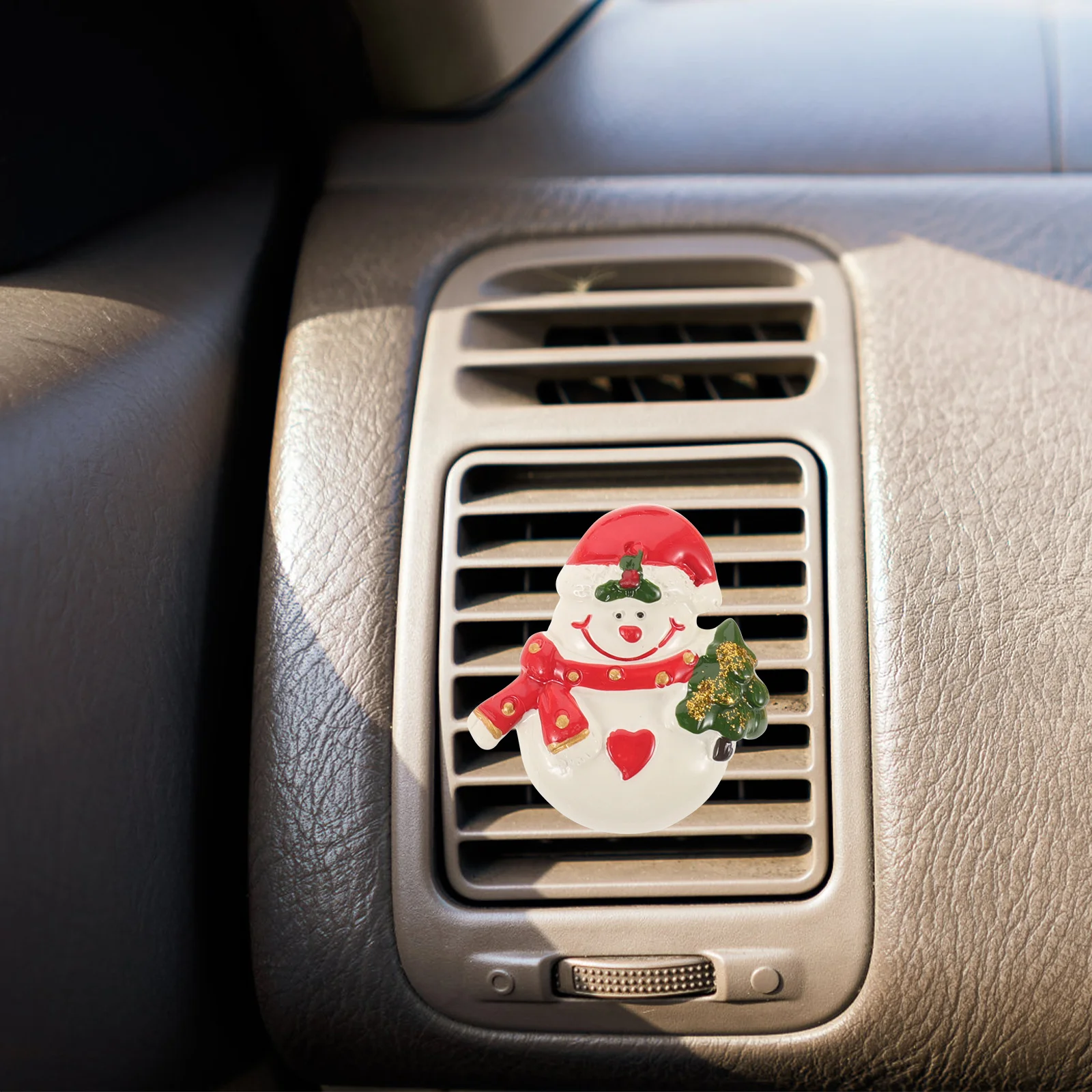 

2Pcs Christmas Car Perfume Clips Santa Snowman Aromatherapy Diffuser Vent Decorations Christmas Car Decorations