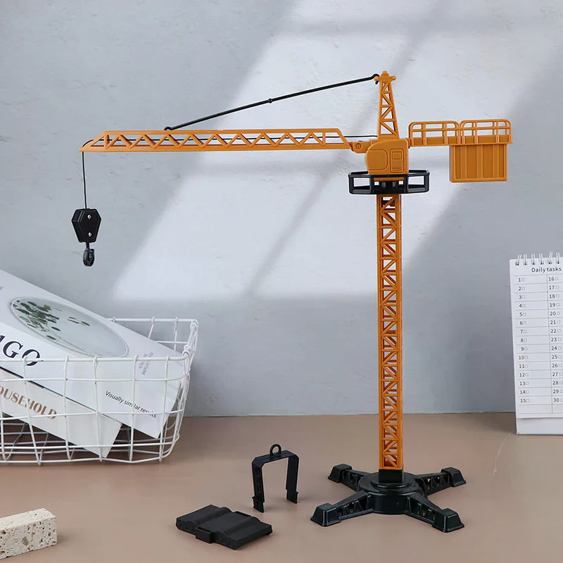 For Boys Gift Plastic Engineering Diecast Tower Crane Classic Construction Model Vehicle Loader Tractor Excavator Toys