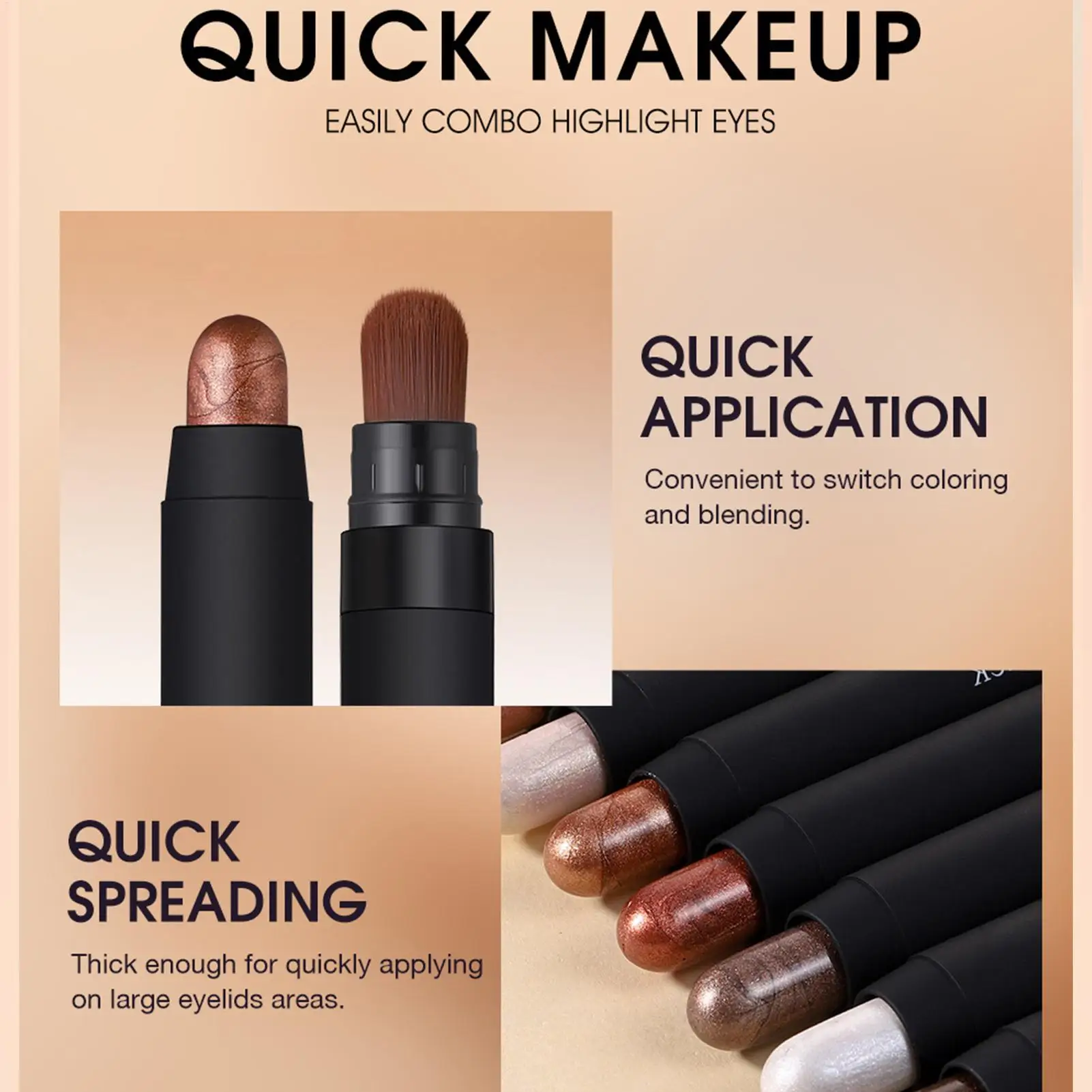 Sombra de ojos en crema, 8 piezas, juego de barras de sombra de ojos en crema, resaltador, delineador cremoso brillante para mujeres y niñas, uso de maquillaje de belleza para vacaciones