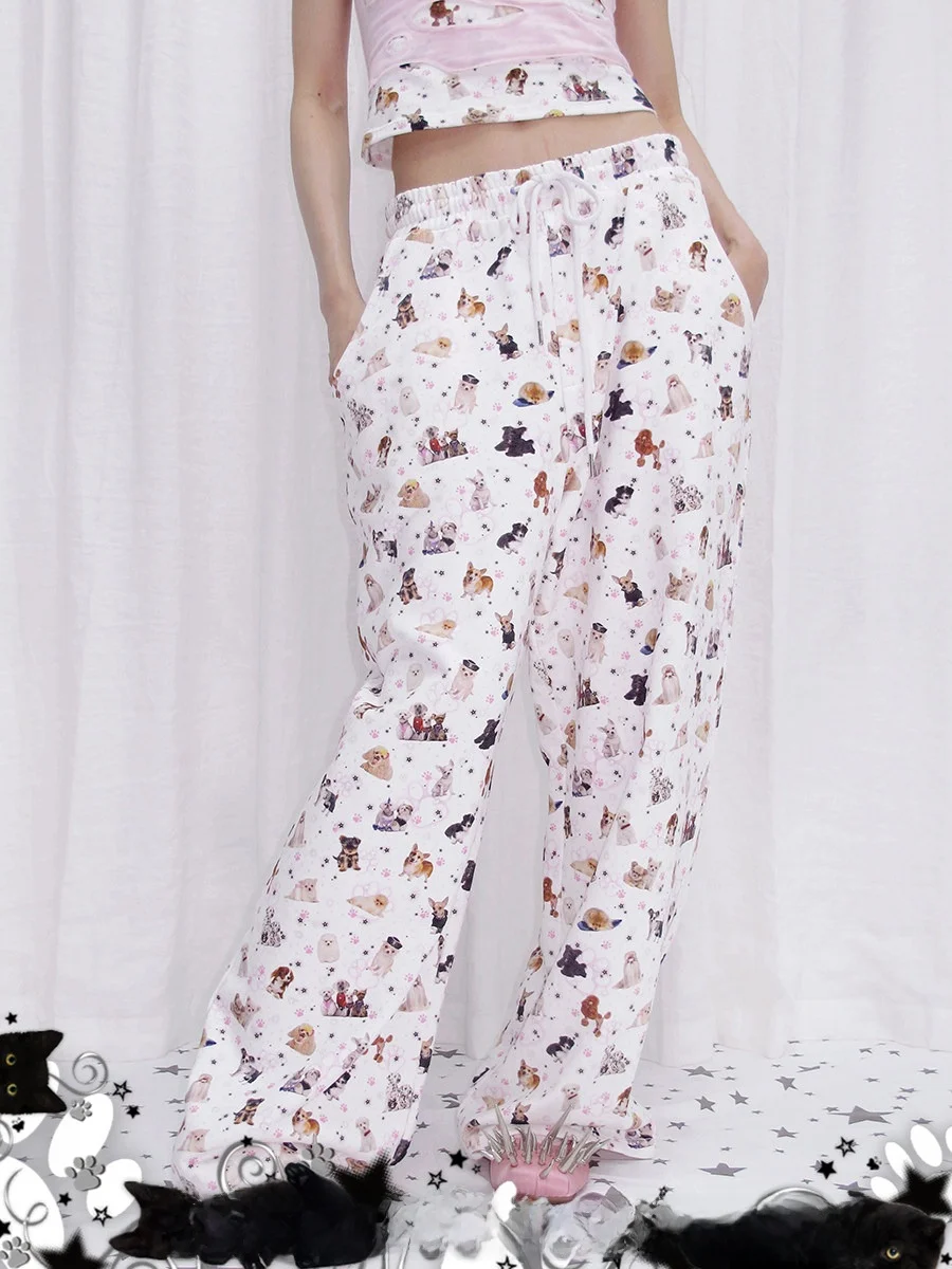 

Спортивные брюки CFIERCE с принтом собаки, удобные хлопковые брюки из 100% хлопка, женские модные осенние сезонные брюки с высокой талией
