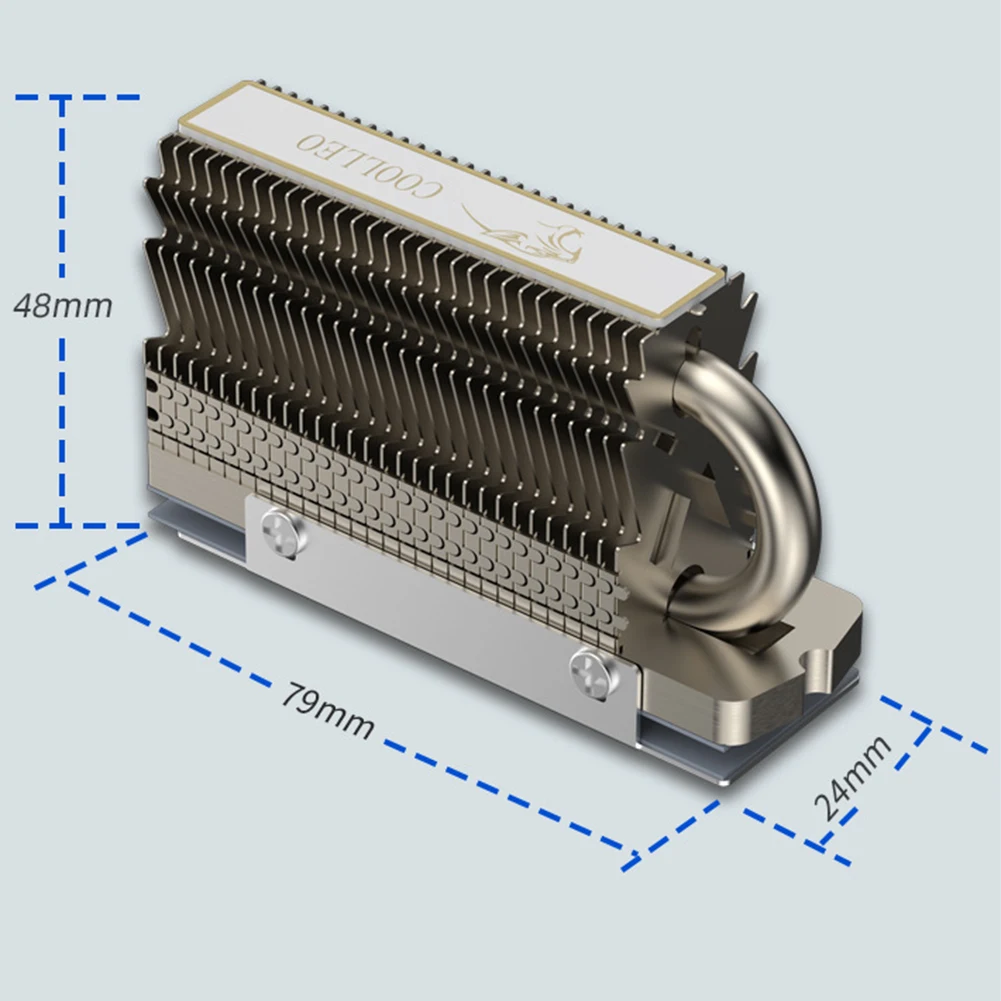 M.2 Solid State Drive Cooler 5V 3PIN Heat Pipe Heat Sink Radiator M.2 Solid State Drive Radiator SSD Cooler Fully Electroplated