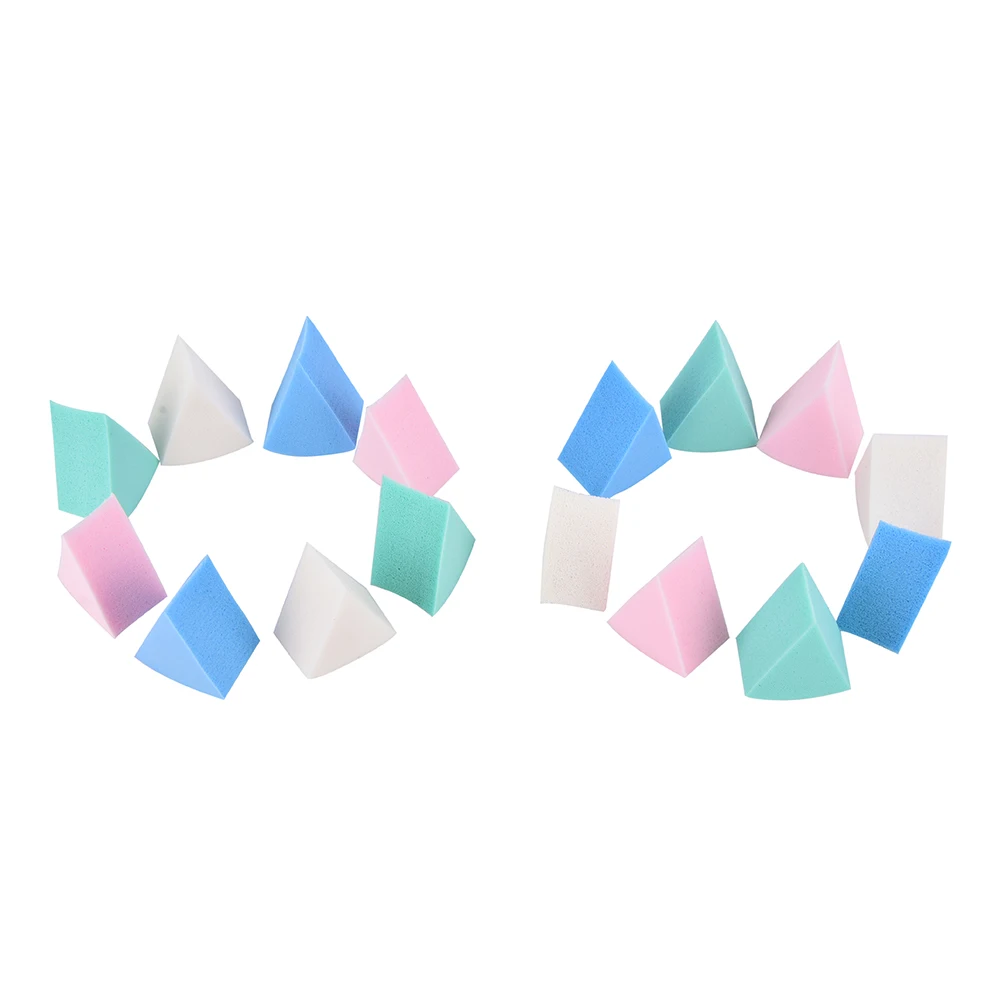 Makeup Sponge 8pcs Triangle Shaped  Candy Color Soft Magic Face Cleaning Cosmetic Puff Cleansing Wash Face Makeup Esponja