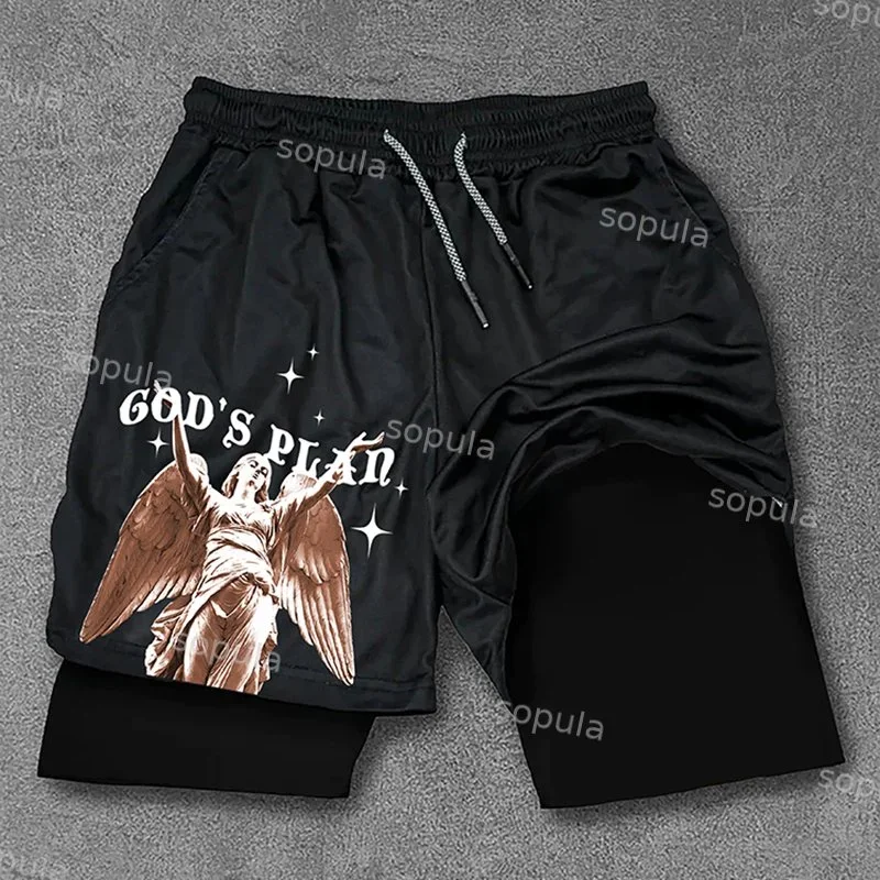 

2025 Summer Hot-selling Men's Casual Street Shorts 3D Printing Double-layer Breathable Beach Shorts Comfortable Fitness Shorts