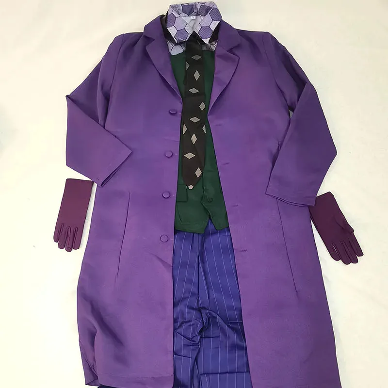 Nuevo 2025 Heath Ledger disfraz de Cosplay abrigo camisa chaleco traje con corbata trajes para disfraces de Halloween vestir Caballero Oscuro Joker M ☆ ★ ☆ ★ qq