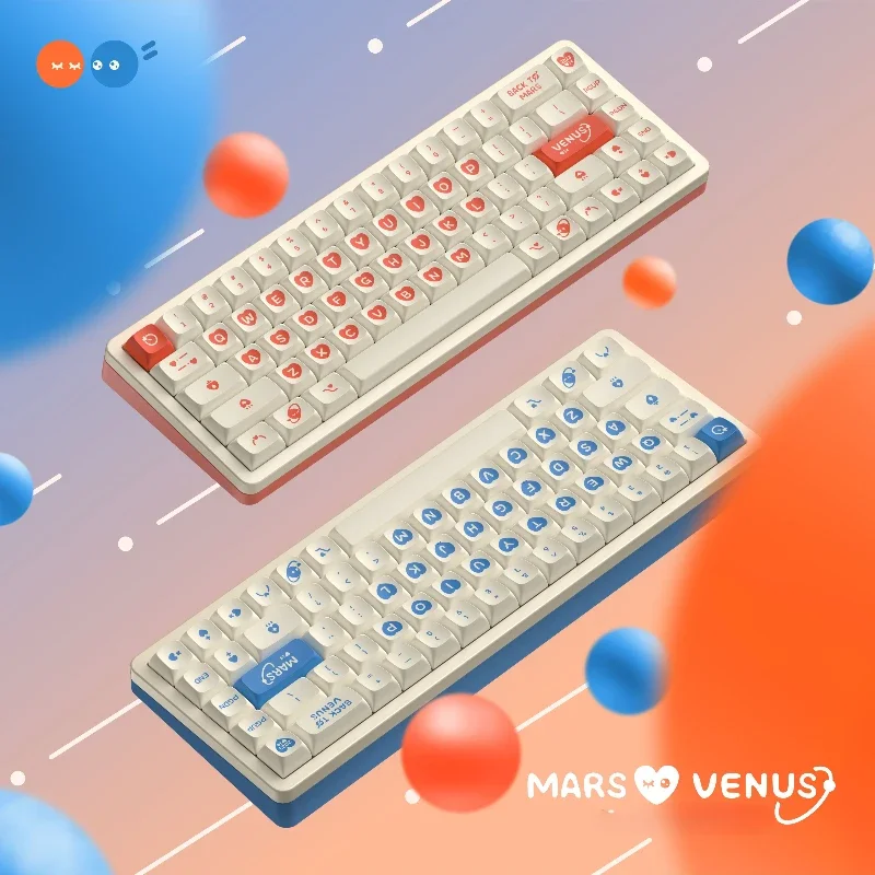 

Valentine Venus/Mars Key Caps Set 156 Keys Five-sided Dye-sublimation KDA Profile PBT Material Keycaps for Mechanical Keyboards