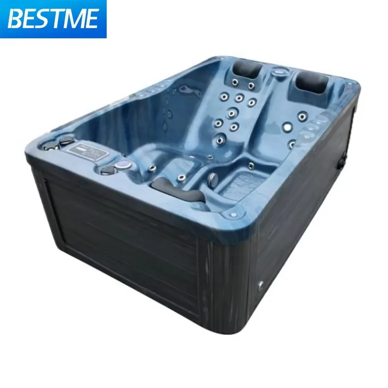 Swimming Spa Pool Freestanding Surfing Massage Bathtub 2 People Blue Outdoor Hot Tub Whirlpool Bathtub