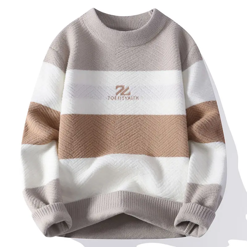 

Свободный круглый трикотаж для мальчиков, базовый слой, свитер, осень-зима, модная школьная одежда для младших и больших детей, Гонконгский сле