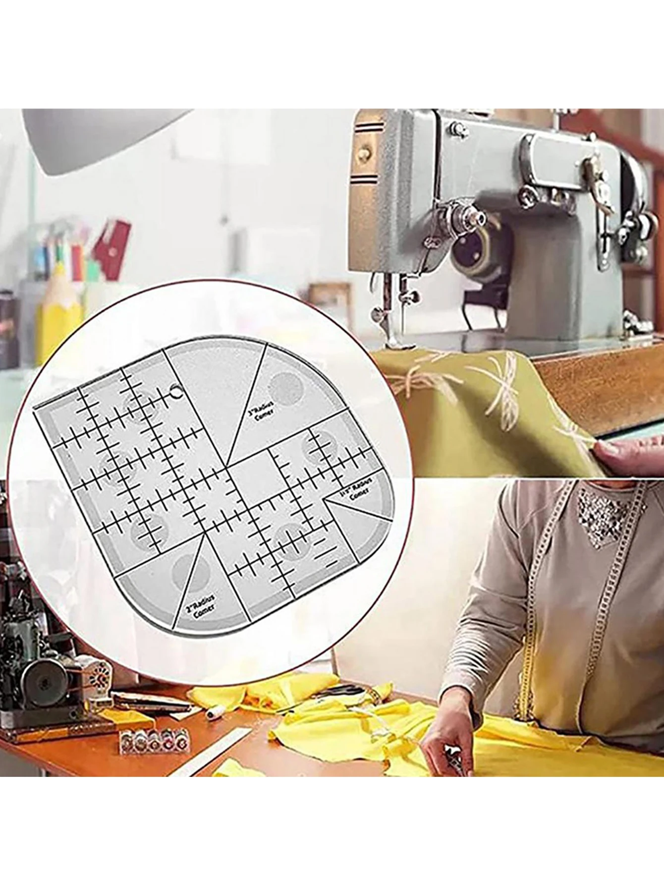 Curved Corner Cutter Ruler for Sewing Patchwork