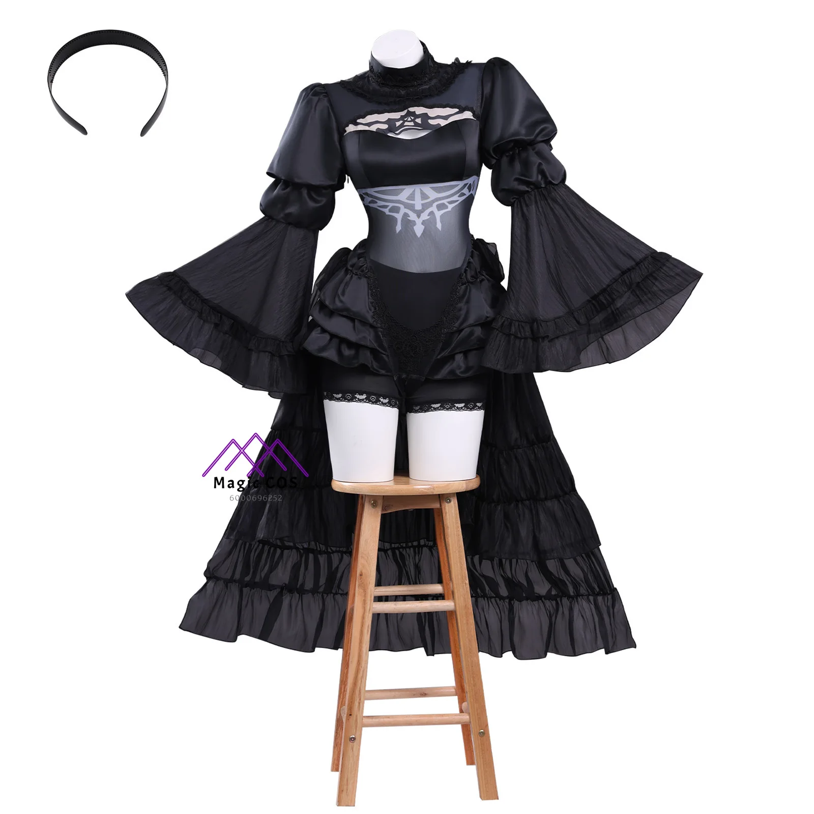 

Game NieR: Automata Cosplay Costume Anime YoRHa 2B Role Playing New Black Wedding Dress Outfit Wig Women Adult Comic Con Party