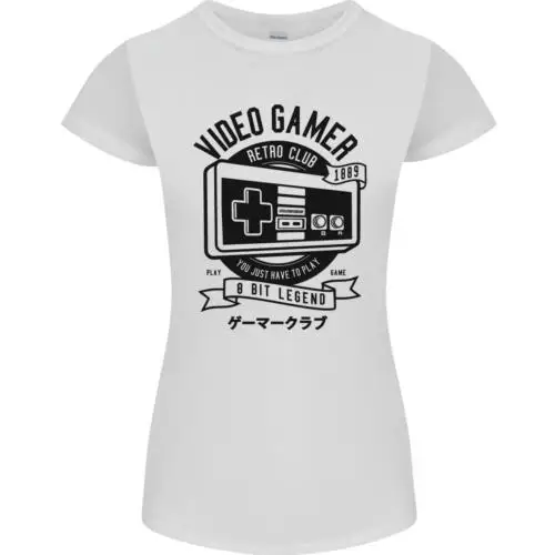 Video Gamer Retro Club Gaming Womens Petite Cut T-Shirt