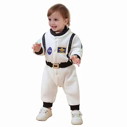 Toddler Astronaut Cosplay Bodysuit Embroidered Patterns Intergalactic Space Suit Play House Dress Up Fall Winter Long Pajamas