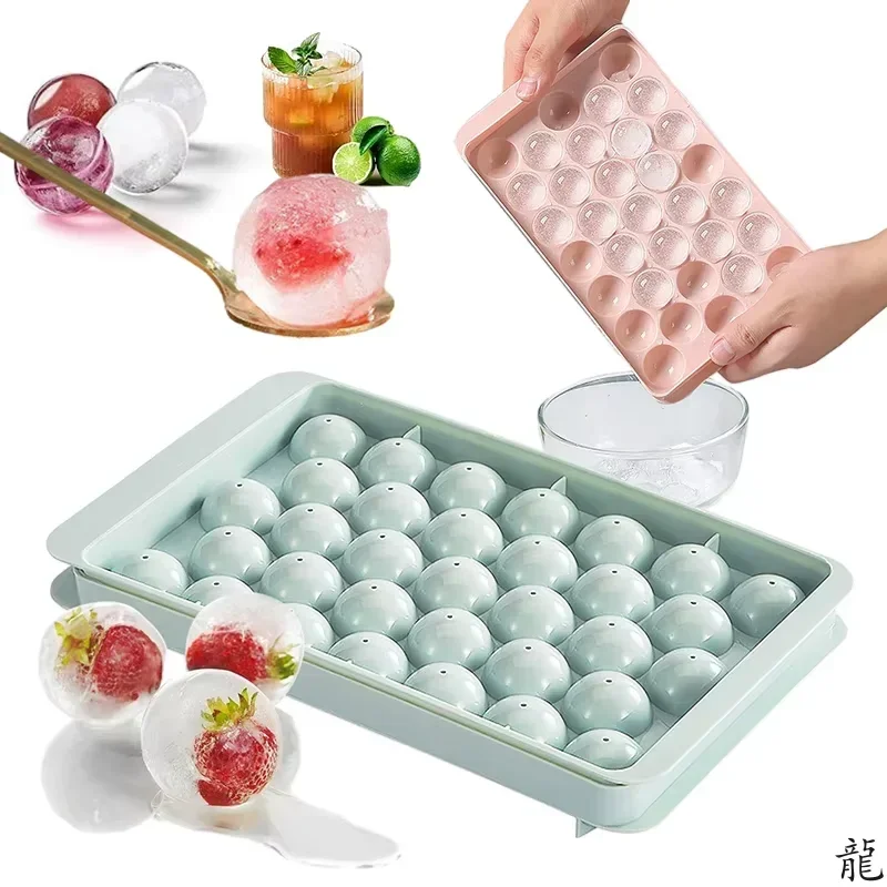 33 Ice Boll Hockey PP Mold Frozen Whiskey Ball Popsicle Ice Cube Tray Box Lollipop Making Gifts Kitchen Tools Accessories