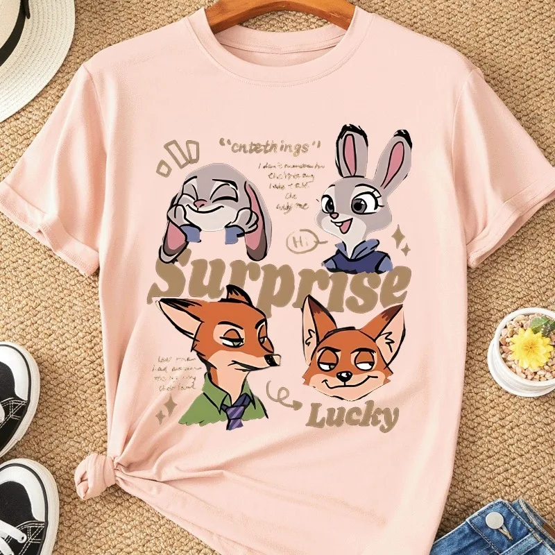 Disney Zootopia Queen Damen T-Shirt Sommer Neue lässige Mode Herren- und Damen-Streetwear