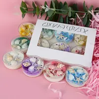 Juego de regalo de vela perfumada con temática de concha marina con detalles de perlas y purpurina, perfecto para regalo del día de San Valentín, vela perfumada de 6 piezas