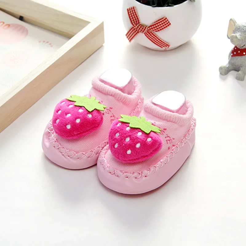 

Newborn Comfortable Anti-slip Casual Floor Socks Baby Girls Boys Cute Fruit Toddler Shoes Autumn Winter Rubber Soles Cartoon