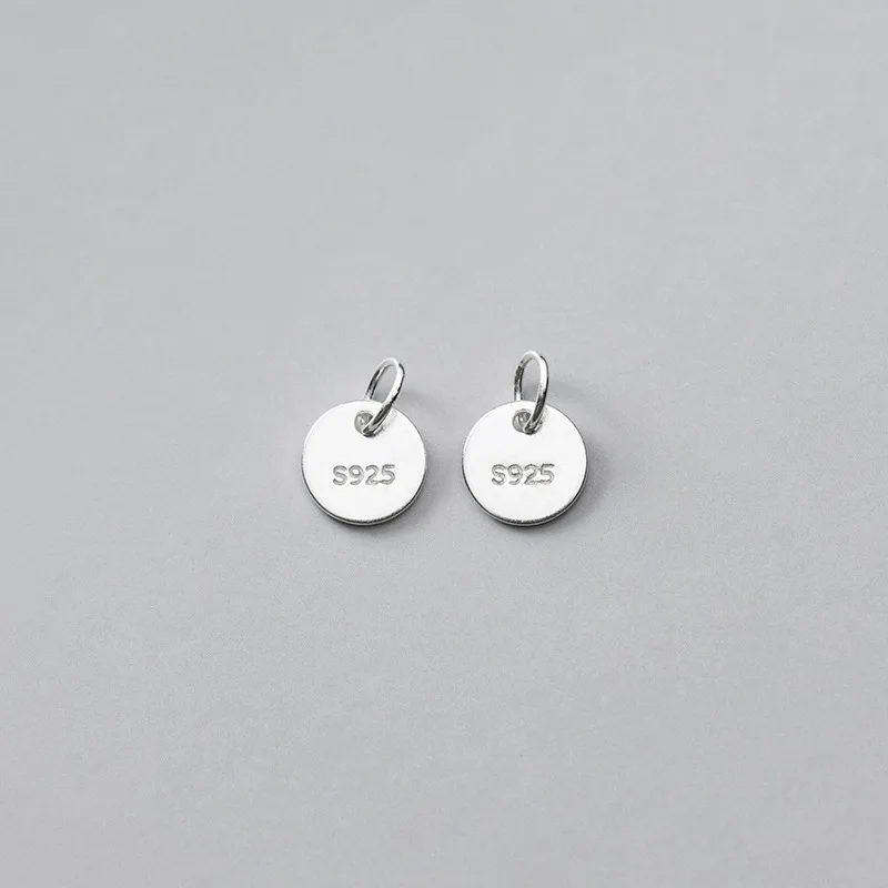 100% Real Sterling 925 Silver Accaccessories Logo Card Plate Charm Pendant For Bracelets Necklaces Key Diy Material