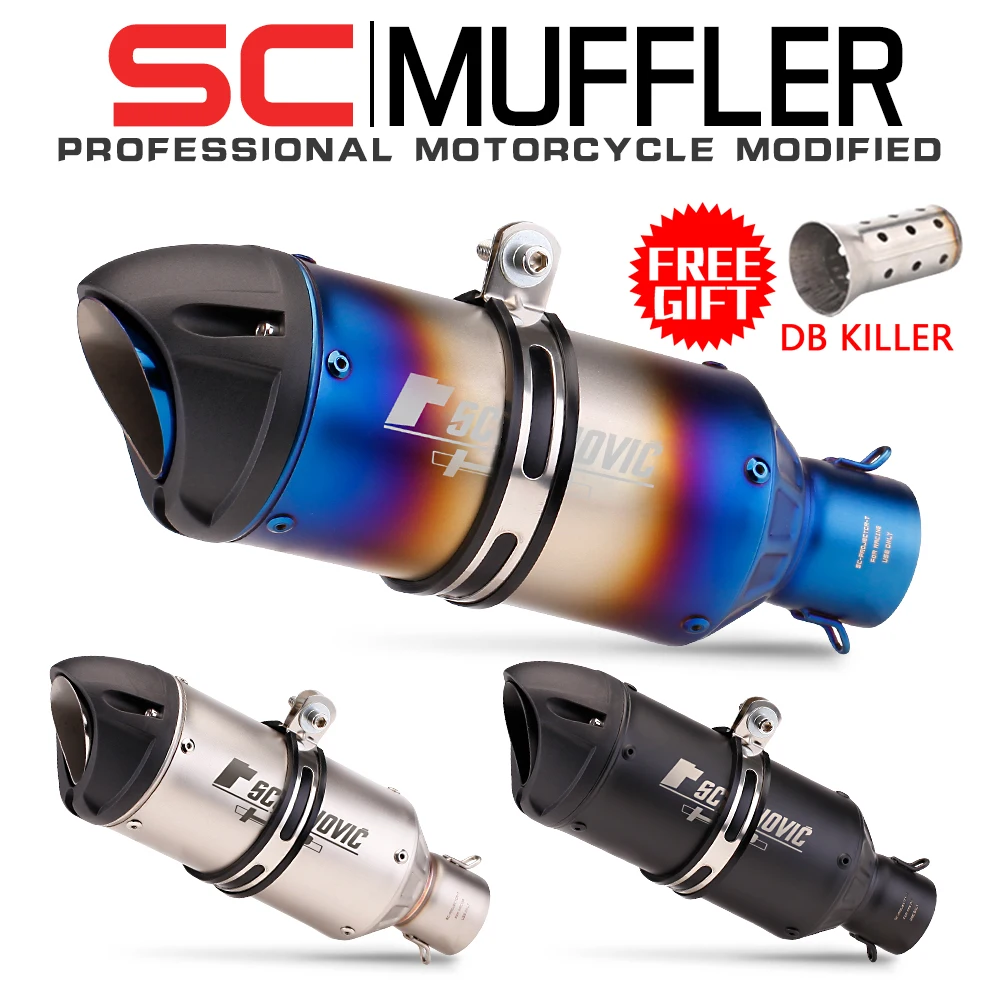 

Factory Hot Selling Universal Ak 51mm Motorcycle Modification Exhaust Pipe SC Muffler Escape Moto For Z900 C